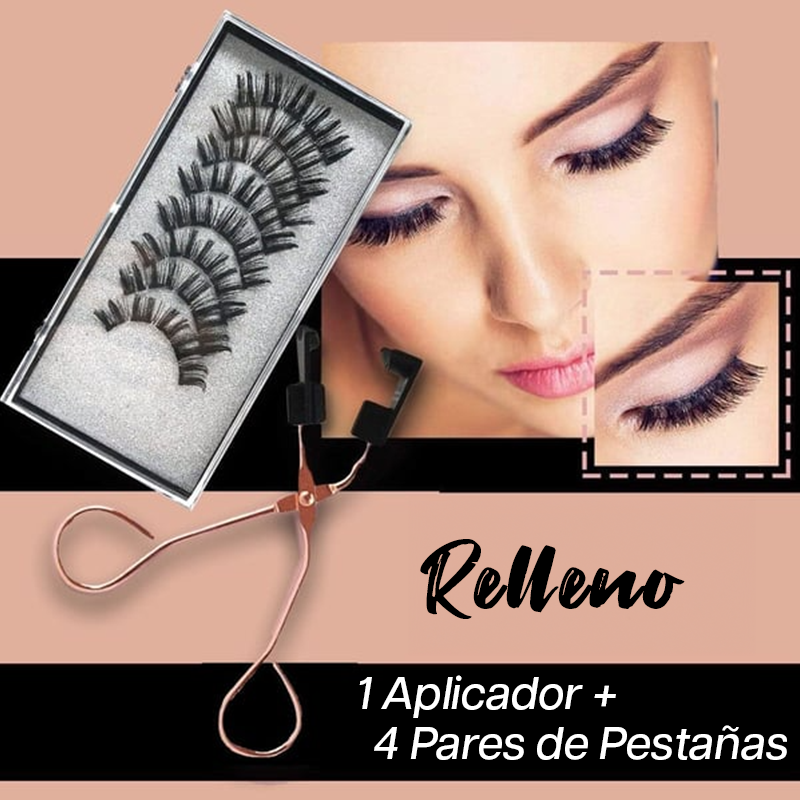 Kit Magnético de Pestañas Naturales con Aplicador Clip - Roses Jolie