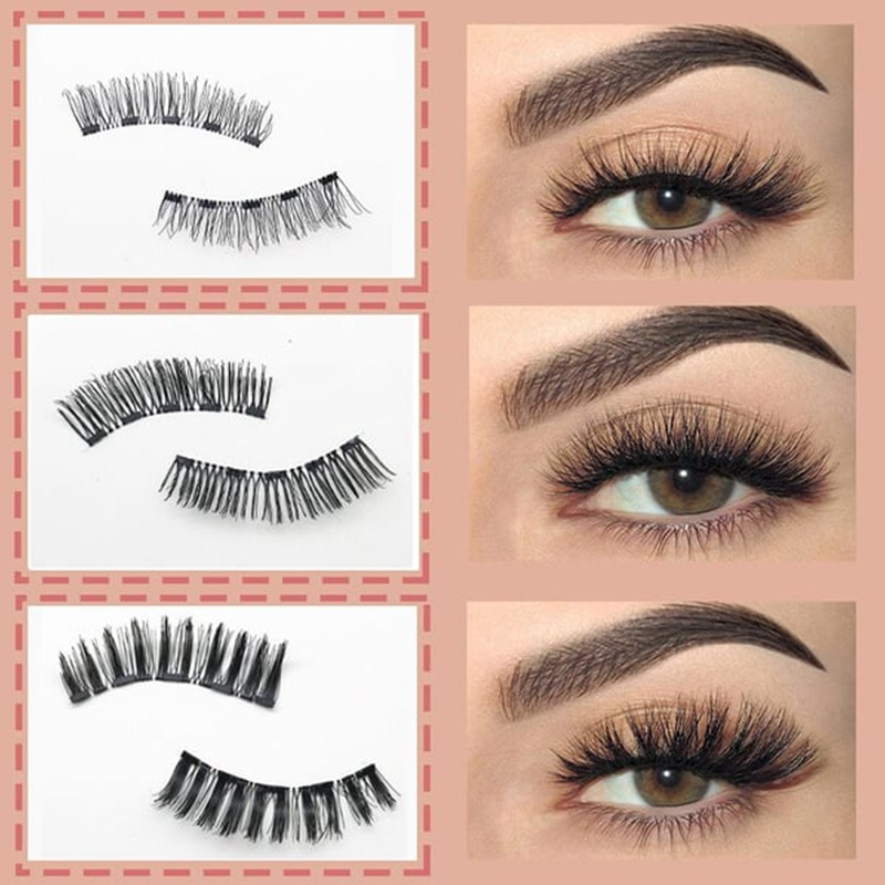Kit Magnético de Pestañas Naturales con Aplicador Clip - Roses Jolie