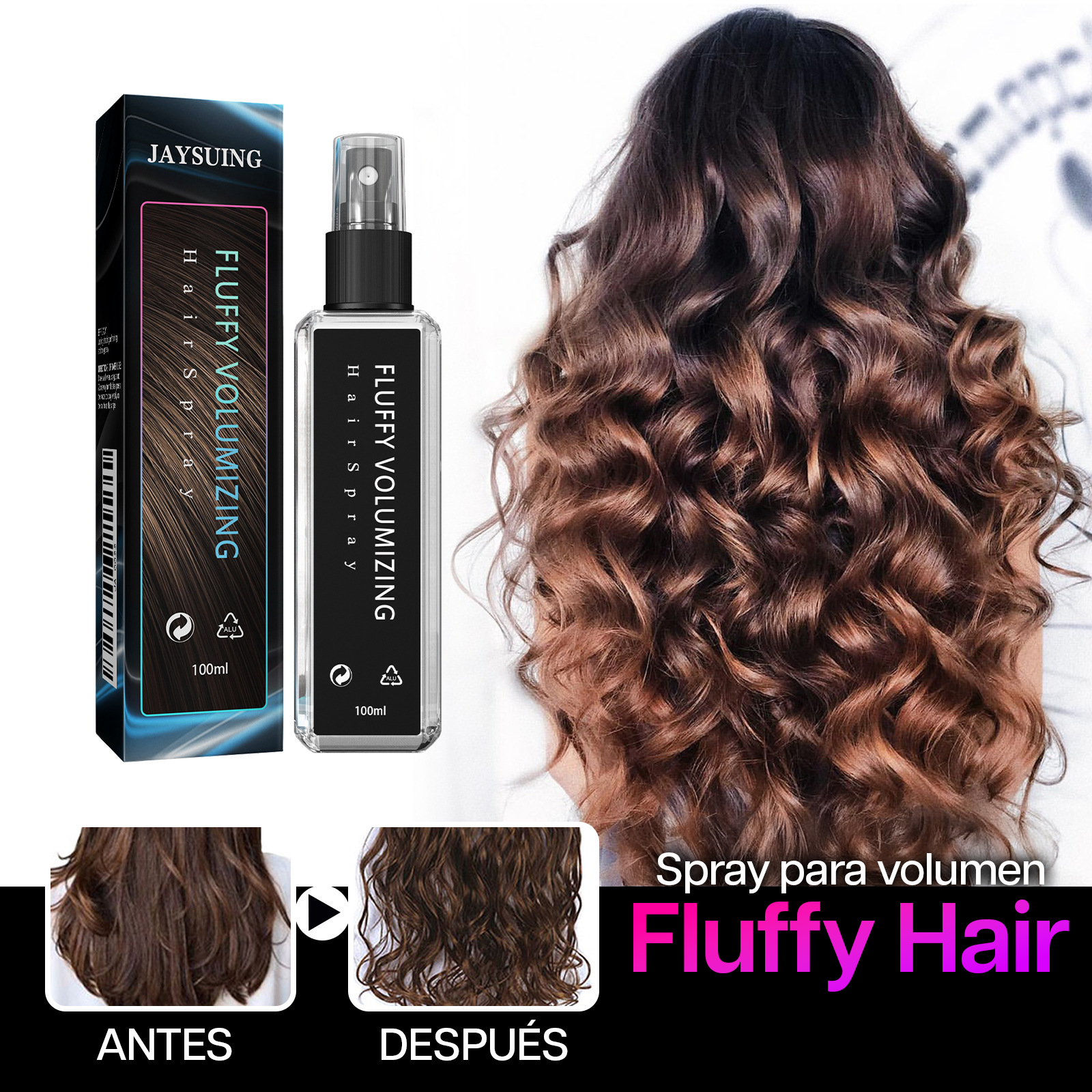 Spray para volumen y brillo del cabello Fluffy Hair - Roses Jolie
