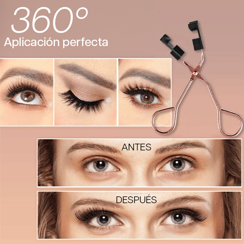 Kit Magnético de Pestañas Naturales con Aplicador Clip - Roses Jolie