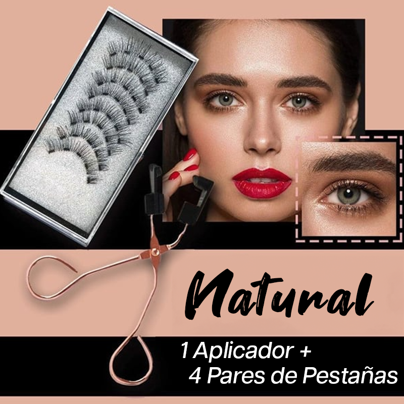 Kit Magnético de Pestañas Naturales con Aplicador Clip - Roses Jolie