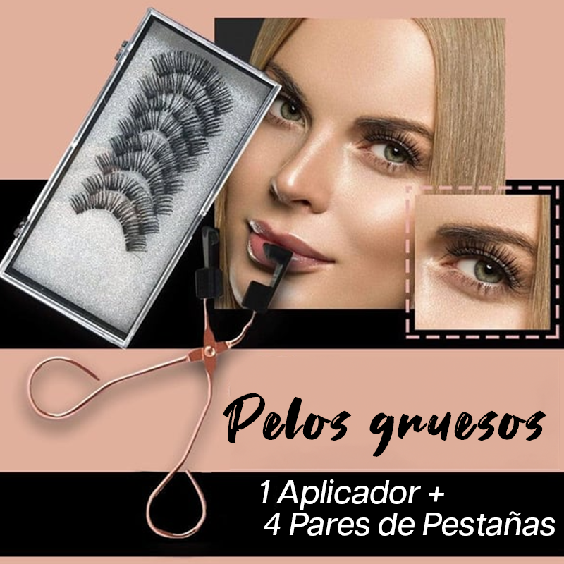 Kit Magnético de Pestañas Naturales con Aplicador Clip - Roses Jolie